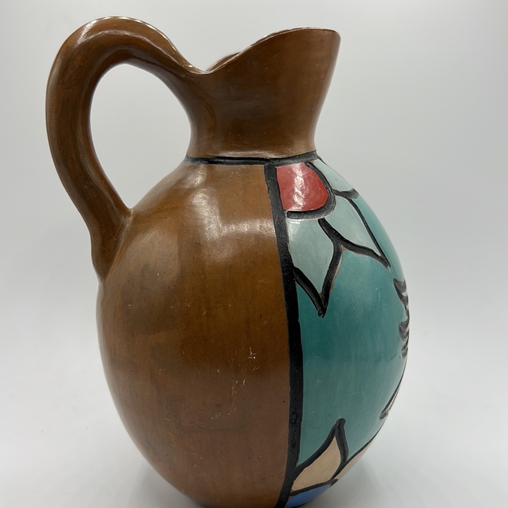 Hand Made Clay Peruvian Pitcher Signed - Picture 2 of 6